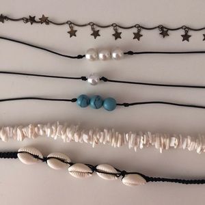 6 vsco beach chokers/necklaces